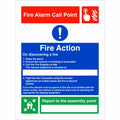 Fire Action – Call Point & Assembly Point Notice Sign