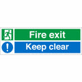 Fire Exit Keep Clear Green/Blue