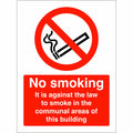 No Smoking It Is Against The Law To Smoke In The Communal